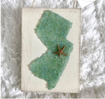 Jersey State Shape Ornament Made With Full Green Crushed Glass