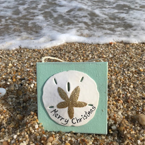 Sand Dollar on Green Canvas Customized For You Ornament