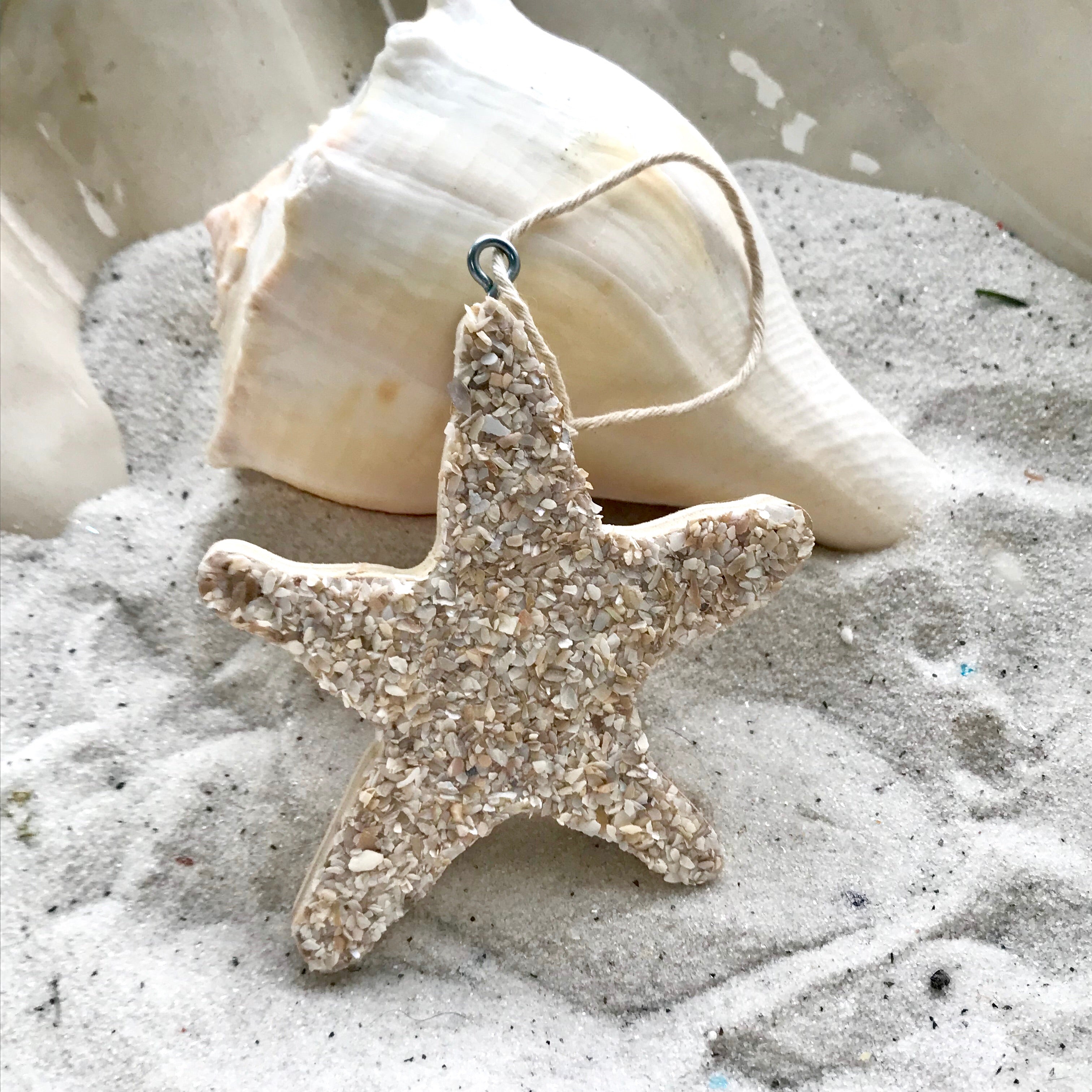 T1509 wood starfish ornament