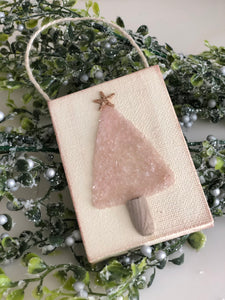 T1555  crushed glass pink tree