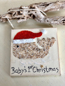 T1550 Santa hat whale baby’s 1st Christmas