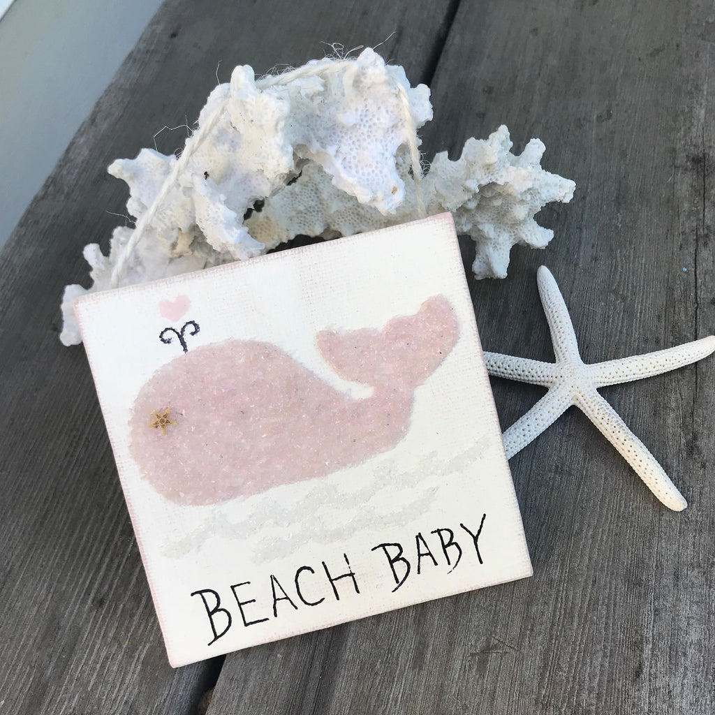 T1484 Beach Baby ornament pink