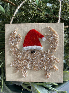 Crab ornament with Santa hat